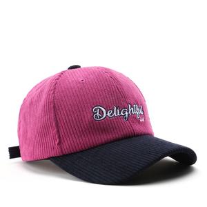 Chapeau en velours côtelé personnalisé broderie Logo casquettes de sport réglables pour l'extérieur unisexe chapeaux non structurés 100% coton chapeaux de mode - Product Image 4