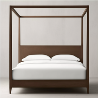 Ensembles de meubles de chambre à coucher en bois d'intérieur de luxe, lit en bois de taille king ou queen, design classique personnalisé