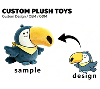 Peluche Toucan Mignonne, Jouet en Peluche Doux en Forme d'Oiseau de Dessin Animé, Personnalisable pour Cadeau d'Affaires, Mascotte de Marque, Jouet en Peluche Toucan Personnalisé