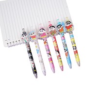 Stylo à encre acrylique Crayon Shin-chan, dessin animé mignon Shinnosuke, stylo à eau pour étudiants, noir, séchage rapide, rétractable, pour examen