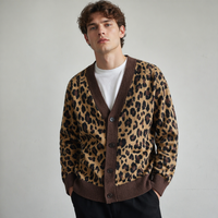 Cardigan en tricot pour homme Leon de haute qualité, coupe ample, boutonné, pull à manches longues pour l'automne et l'hiver