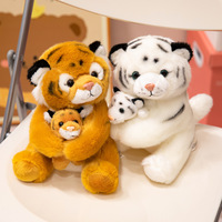 Sac à dos en peluche HBX simulant un tigre, un ours blanc et un panda, mignon, tendance pour enfant, fermeture éclair, unisexe