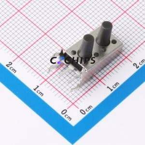 TC-1125-A10-B10.0-250 Tactile Switch Through hole-3P,8.6x16.2mm Switch Round Button 2.5N Right Angle Insert With Bracket - Product Image 1