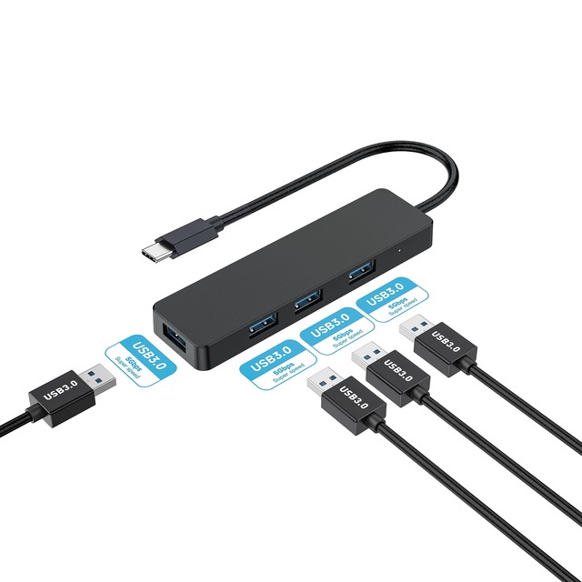 2025 Best Price Usb Hub 4 in 1 Computer Accessories, USB 3.2 GEN 1 5Gbps OTG TYPE C HUB Adapter 4 PORTS