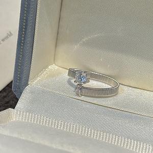 แหวนเงินแท้ S925 งานฝีมืออิตาลี ดีไซน์เฉพาะแบบเปิดประดับเพชรซิคอน งานแฮนด์เมด ชุบทอง 18K ปรับขนาดได้ - Product Image 5