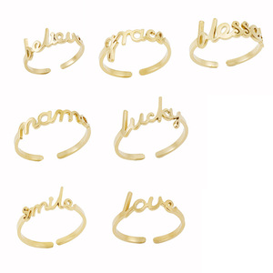 Zogxin Letter Ring 18K Gold Plated Adjustable Band For Men Women Jewelry Gift - Product Image 5