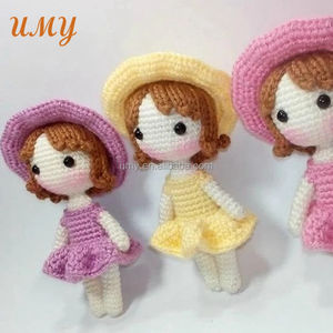 Mini poupées faites à la main pour filles, avec Crochet, faites à la main, modèle Au Amigurumi, 1 pièce - Product Image 5