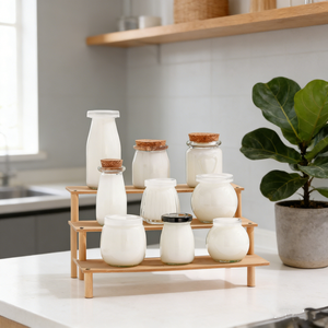 Vente en gros <span class=keywords><strong>de</strong></span> pots à pudding en verre transparent ronds classiques scellés <span class=keywords><strong>de</strong></span> 50 ml, 100 ml, 150 ml, 200 ml avec bouchon à vis pour yaourts et confitures - Product Image 3