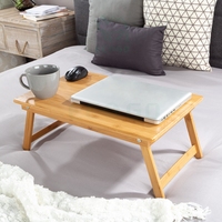 Table de lit pliable en bambou naturel, écologique, imperméable et alimentaire, pour ordinateur portable et étude, utilisable pour les droitiers et les gauchers – Meilleure vente