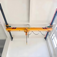 Grue de levage suspendue LX à faible encombrement, montée au plafond, télécommande sans fil, capacité de levage de 1 à 16 tonnes, norme FEM pour environnements bas de plafond