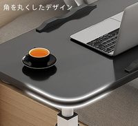 Table d'appoint multifonctionnelle moderne en bois et métal Phoenix, support pour ordinateur portable rotatif à 360°, table de lit/canapé, table d'allaitement, roulettes