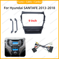 Marco embellecedor de panel para reproductor de DVD de coche 2Din, cubierta de estéreo, fascias de audio, compatible con Hyundai Santa Fe, accesorios automotrices, conector de cable