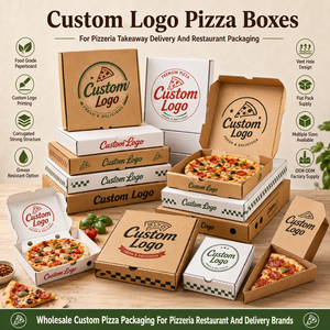 Scatola per <span class=keywords><strong>Pizza</strong></span> da Asporto Facile da Piegare con Linee di Piegatura, in Cartone Alimentare Sicuro, Confezione Famiglia, Fornitura <span class=keywords><strong>a</strong></span> Basso MOQ per Catering Commerciale - Product Image 2