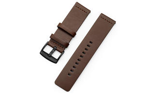 Bracelet de montre en cuir véritable pour Samsung Gear S3/S2, <span class=keywords><strong>Huawei</strong></span>, 20 mm, 22 mm, <span class=keywords><strong>4</strong></span> tailles, bracelet de remplacement à dégagement rapide avec boucle noire - Product Image 4