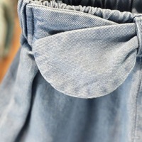Shorts en jean d'été pour filles, vêtements pour enfants, design fin, taille moyenne pour filles, taille haute pour enfants, shorts-culottes à gros nœud