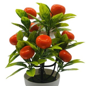 Planta artificial de bonsái de limón con maceta de plástico para decoración del hogar, oficina, bodas y fiestas. - Product Image 4