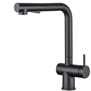 Factory Cheap Price Modern Single Black Deck <b>Mount</b> 304 Stainless Pull Kitchen Sink Faucet Mixer Tap Ceramic Steel Sprayer - Product Image 2