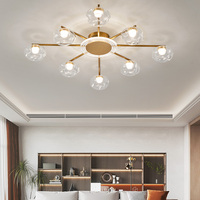 Plafonnier décoratif moderne en fer forgé pour salon, luminaire de plafond en verre pour restaurant