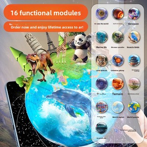 Globo Intelligente AR Blu con Luce, in ABS, 20cm, per Studenti delle Scuole Medie, Educazione Geografica, Mappa del <span class=keywords><strong>Mondo</strong></span> Blu Profondo - Product Image 3