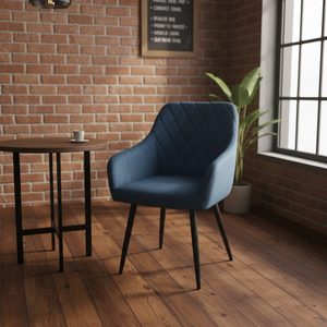 Chaise de salon, de restaurant, de café, de détente, en velours, avec pieds en métal, <span class=keywords><strong>fauteuil</strong></span> <span class=keywords><strong>vintage</strong></span>, chaise de salle à manger rembourrée moderne - Product Image 1