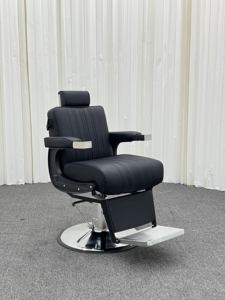 Fauteuil de barbier inclinable contemporain durable en cuir synthétique avec pompe hydraulique professionnelle pour salon de coiffure et barbier - Product Image 6