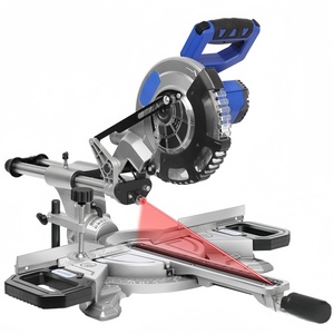 Scie circulaire portative sans fil de 8 pouces avec positionnement laser en aluminium, découpe multi-angle, conception industrielle oblique, alimentée au lithium N595 - Product Image 1
