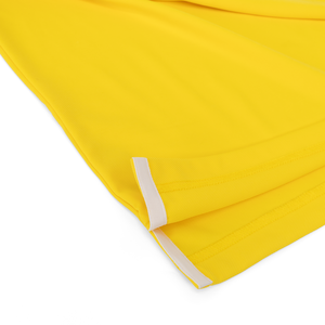 Polo à manches courtes pour homme, jaune et blanc, à blocs de couleur, imprimé numérique, en polyester tricoté, respirant, design décontracté - Product Image 3