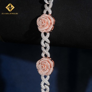 ZUANFA JEWELRY, Brazalete de Diamantes Cultivados en Laboratorio con Diseño 3D de Rosa, Diseño Floral, Certificado IGI, Joyería de Lujo para Mujer - Product Image 3