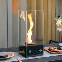 Cheminée de table avec foyer à flamme en spirale sans fumée avec vraie cheminée Cyclone en verre pour la décoration de jardin extérieur