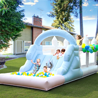 25x9x9FT Commercial Bounce House Combo Kids gonflable parcours d'obstacles château gonflable avec toboggan, escalade, fosse à balles, ventilateur
