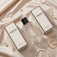 Vente directe d'usine, flacons de parfum en verre transparent à fond épais, personnalisables, 30 ml, 50 ml, 100 ml, avec boîtes d'emballage