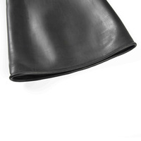 Gants de sablage en caoutchouc enduits de particules, 65 cm, avec revers en latex roulé, résistants à l'usure, noirs, épaissis, sans silicone, pour usage industriel