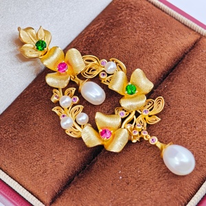 UM Jewelry's Modern 925 Silver Zircon Flower Shape Pendant 18K Gold Plated Unisex Daily Wear Wedding Anniversary <b>Gift</b> - Product Image 6