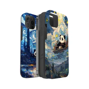 Custom mobile phone case for Giant Panda 3D film 2IN1 TPU+PC anti-fall anti-shock mobile phone protective case for iphone 15