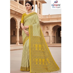 Sari Ajmera Fashion Suti, Elegante, de Algodón Estampado, Tradicional, para Uso Diario, Fiestas/Bodas, para Mujeres con Estilo, de Secado Rápido - Product Image 1
