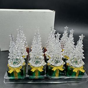Vente flash - Ornements de Noël en acrylique LED en plastique de couleur personnalisée, 6*6*14,5 cm, décoration de table pour la maison et les fêtes - Product Image 3
