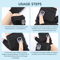 Guantes Calentadores de Manos Eléctricos Inteligentes con Pantalla Digital Visual, Impermeables para Exteriores, con Batería USB, para Ciclismo, Garaje y Hogar