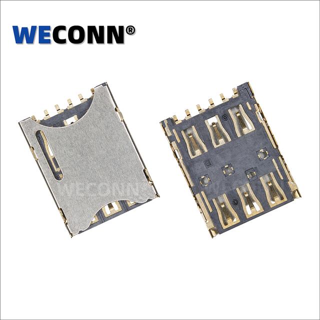 WECONN WL-SIM150-097 6PIN+0 H=1.20mm Push-Pull Nano SIM Card Connector Socket Customizable Battery Connector