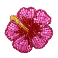 Patch floral perlé français avec motif perforé à coudre ou thermocollant pour accessoires vestimentaires sur vêtements, chaussures et sacs
