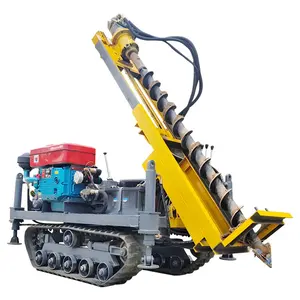 Light hydraulic tracked small drilling rig, courtyard foundation spiral drilling pile driver, solar pile driver
