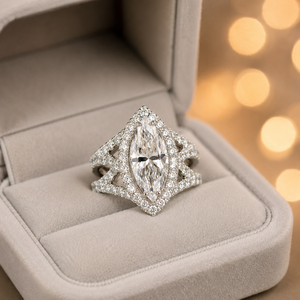 Anello di Fidanzamento Marquise Princess per Donne, Elegante Gioiello da Indossare sul Dito per Proposte - Product Image 6