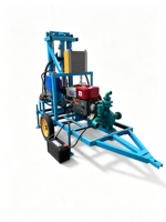 Petite machine de forage de puits d'eau mobile, 150 m, plateforme diesel portable pour l'eau potable domestique