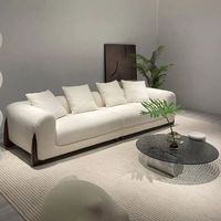 Juego de Sofás Ajustables de Estilo Japonés, Tapizado en Lana de Cordero Ecológica, Lavable, Desmontable, Color Crema, para Sala de Estar, Hospitales y Escuelas