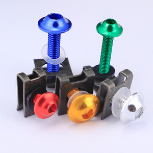 Vis à six pans creux en alliage d'aluminium pour modification de <span class=keywords><strong>moto</strong></span>, vis anodisées colorées pour colliers de serrage, jeu de vis métriques M5/M6 - Product Image 1