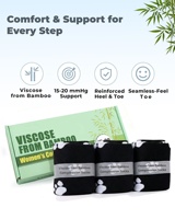 Chaussettes de compression pour femmes, haute qualité, antimicrobiennes, en bambou, 15-20 mmHg, hauteur genou, chaussettes de compression décontractées sans couture