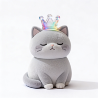 Figurine en caoutchouc PVC personnalisée, floquée, représentant un chat serein, paisible et équilibré, modèle de décoration
