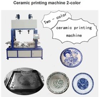 Machine de tampographie automatique de haute qualité pour bols en céramique, 2 couleurs, avec double têtes d'impression, équipement personnalisé et moteur PLC