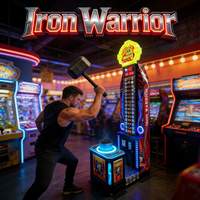 Leon Iron Warrior Machine de jeu d'arcade de boxe à monnayeur en acier inoxydable, facile à utiliser, comptage précis