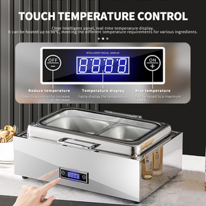 Winners Nhà Hàng Tự Chọn Hiển Thị Thiết Lập <span class=keywords><strong>2</strong></span> Pan Thực Phẩm Ấm Hơn Tự Chọn Máy chủ Và Ủ Kỹ Thuật Số Hiển Thị Nhiệt Độ Nóng Lên Bếp - Product Image 4