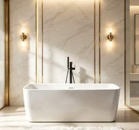 Baignoire autoportante rectangulaire en acrylique MC8010-8012 avec fonction de trempage profond pour salles de bain d'appartements et d'hôtels